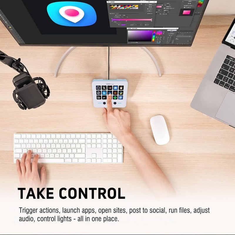 VSDINSIDE Macro Keypad, Stream Controller Deck Gaming Streaming Shortcut Keyboard, 18 Programmable Keys Customizable Visual AI Pad USB Soundboard for OBS, YouTube, Desk Office Setup, Laptop, PC, Mac - Image 5